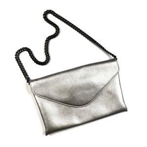 J Crew Silver Envelope Clutch